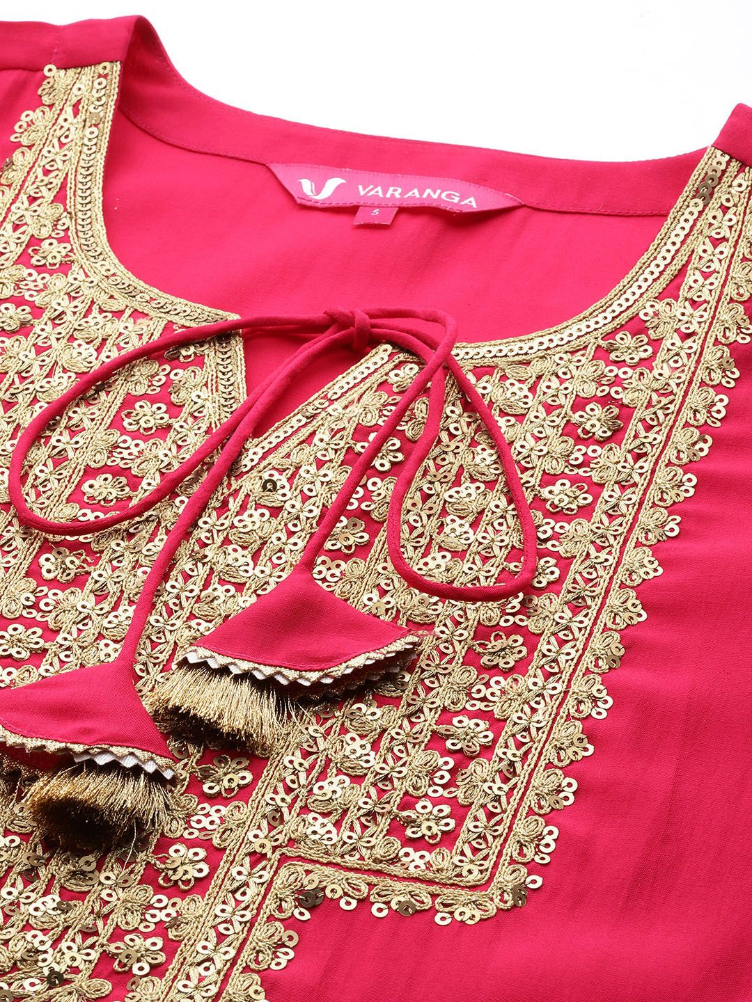 Dhiyona VA Women'sEthnic Motifs Embroidered Sequinned Kurta With Trousers & With Dupatta