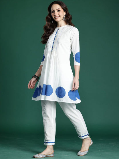 Dhiyona IE Printed Pure Cotton Tunic & Trouser Co-Ords Set