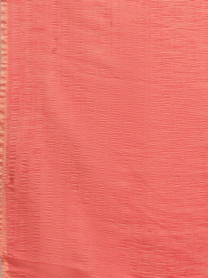 Women's Polycotton Pink Solid Belted Sarees With Blouse Piece