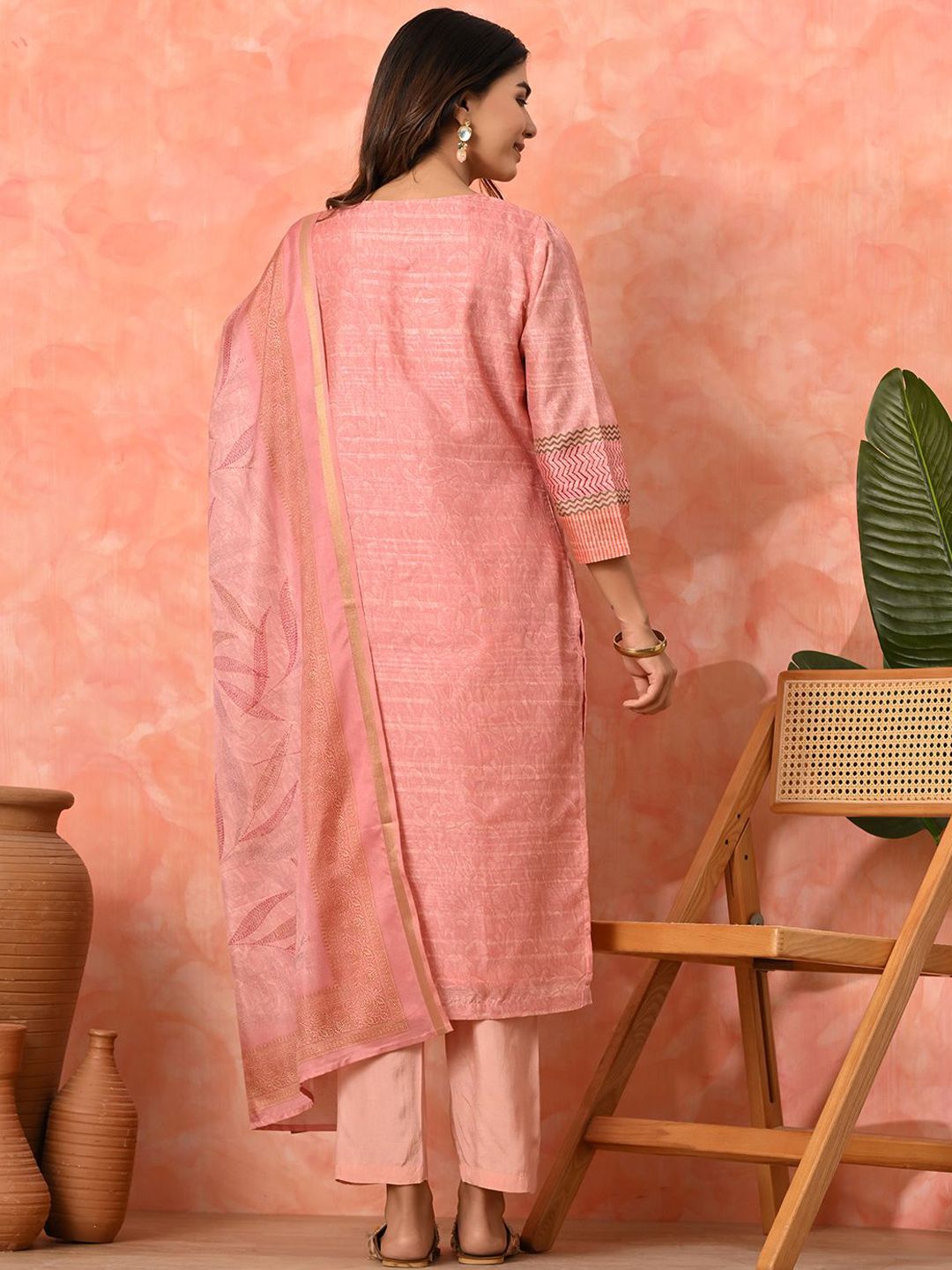Dhiyona SN Women's Floral Printed Kurta with Trousers & Dupatta