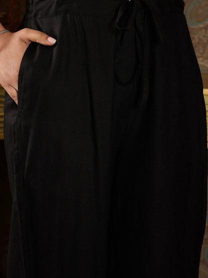 Ethnic Motifs Embroidered Thread Work Kurta with Trousers & Dupatta