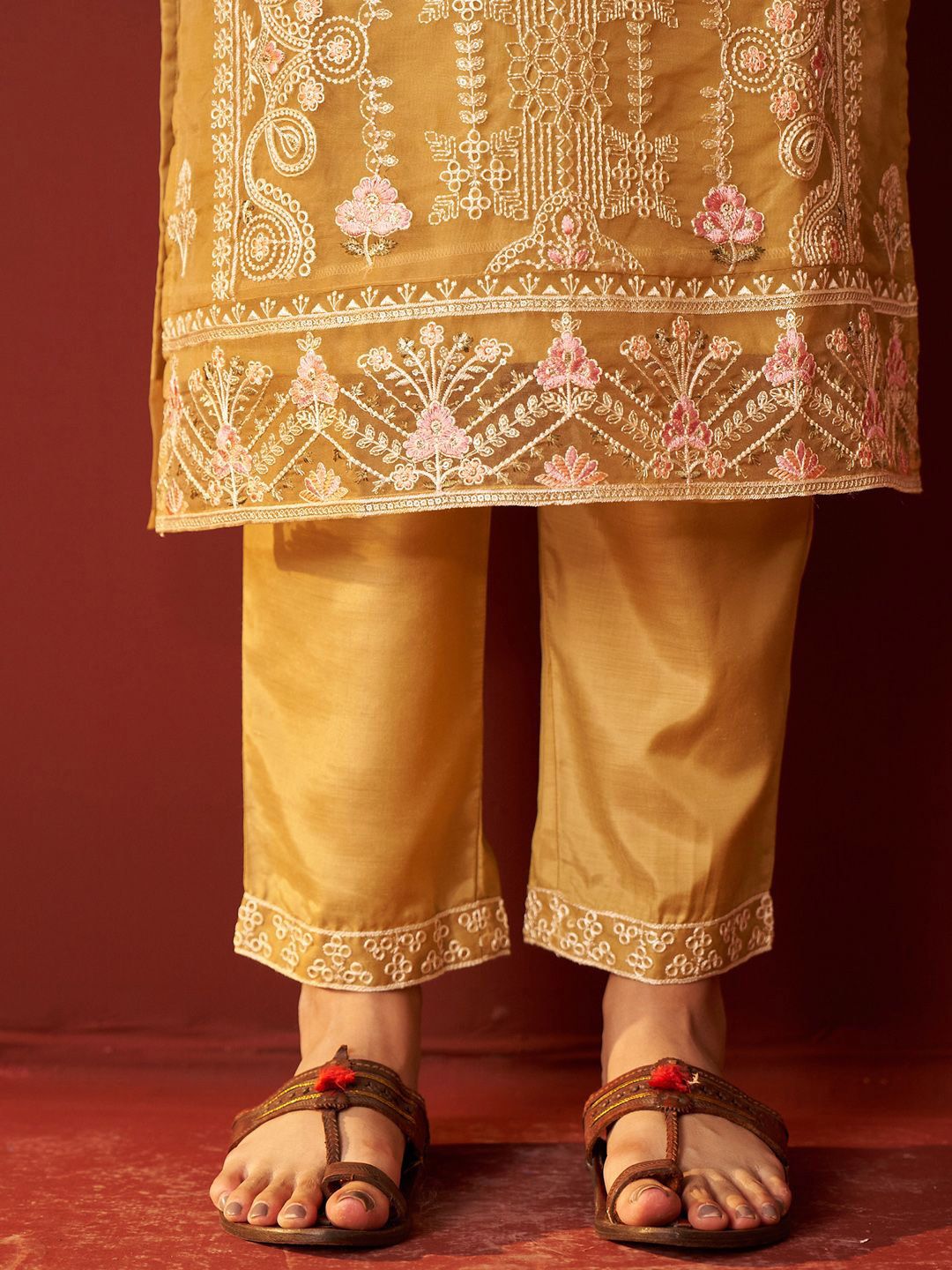 Women Ethnic Motifs Embroidered Kurta with Pyjama & Dupatta