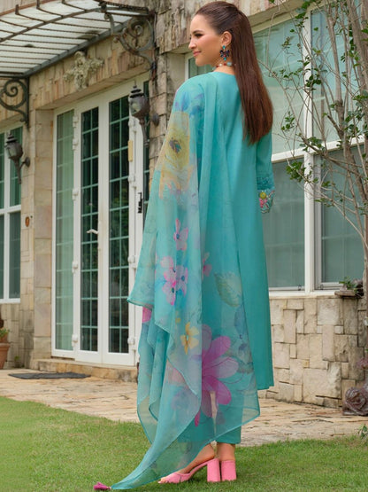 Women Floral Embroidered Regular Thread Work Kurta with Trousers & With Dupatta