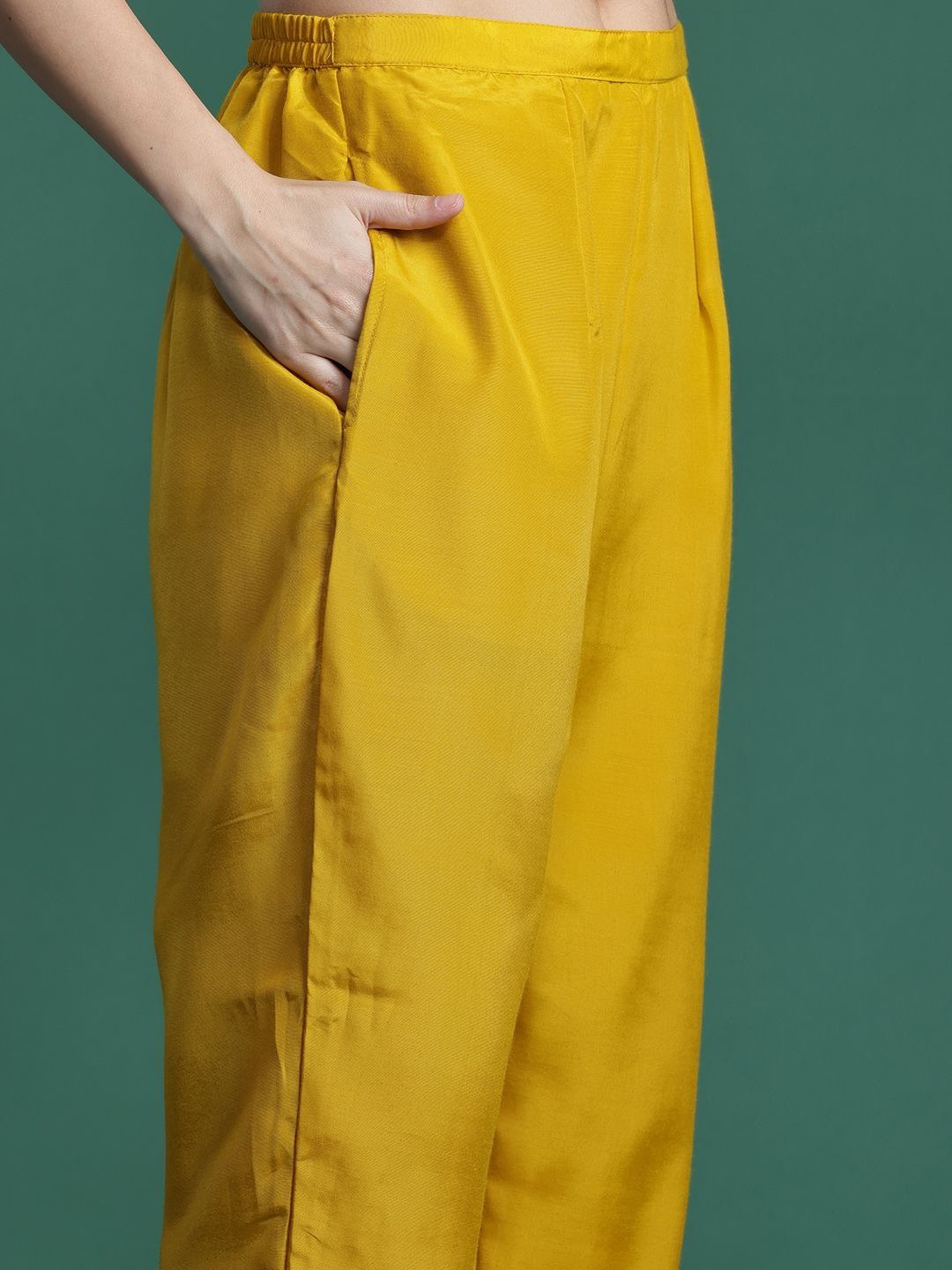 Women Ethnic Motifs Regular Thread Work Kurta with Trousers & With Dupatta