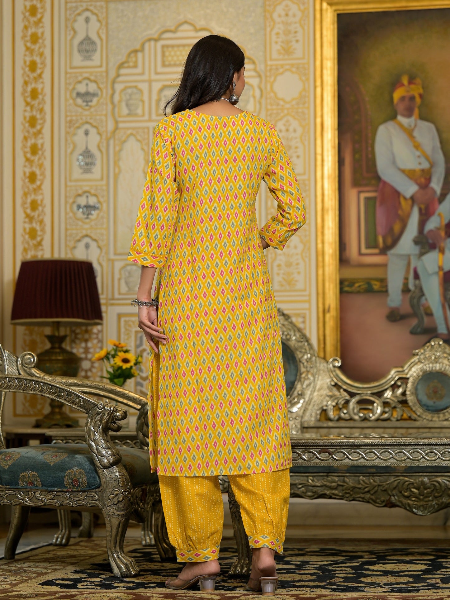 Women Orange Embroidery Viscose Rayon Kurta, Pant And Dupatta Set
