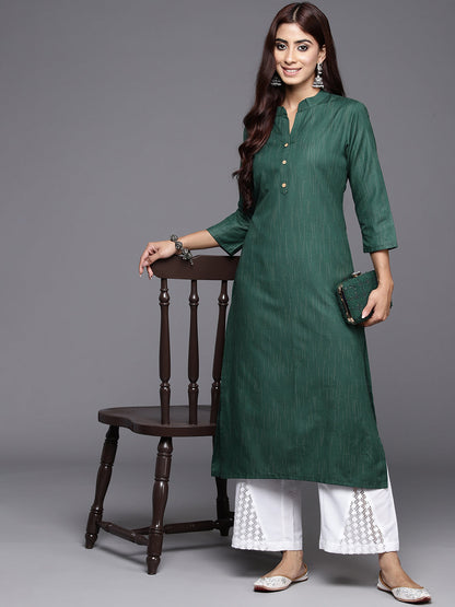 Dhiyona VR Women's Sea Green Woven Straight Kurta