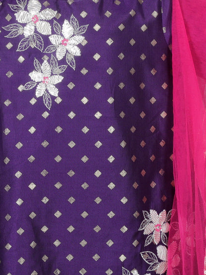 Zarqa Girls Purple Kurta with Sharara set