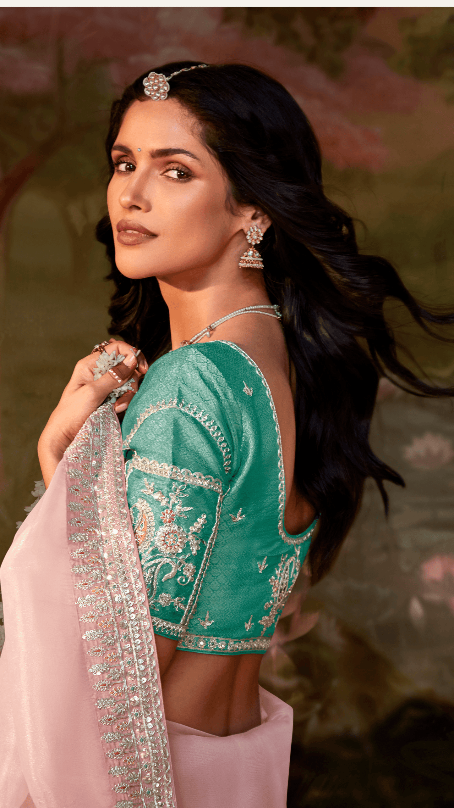 Dhiyona KM Women Organza Tissue Silk Saree