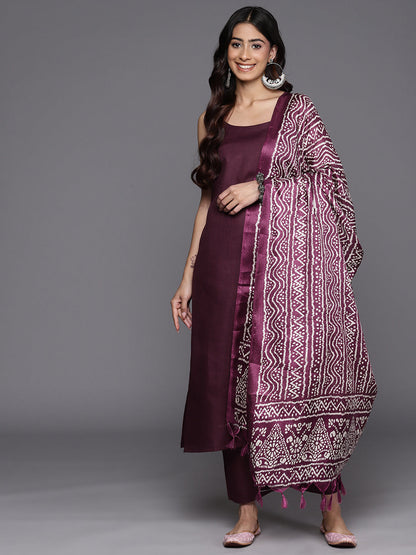 Dhiyona VR Women's Strap Kurta Paired With Tonal Bottom And Printed Dupatta