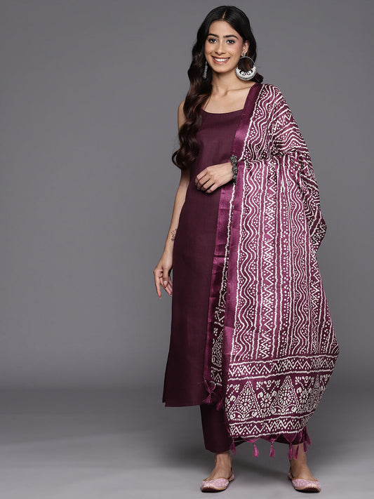 Dhiyona VR Women's Strap Kurta Paired With Tonal Bottom And Printed Dupatta