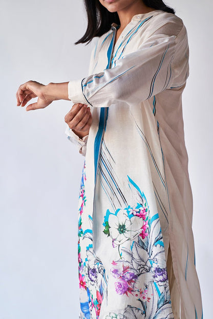 Women's Tofu Cream Bemberg Silk Co-ord Set