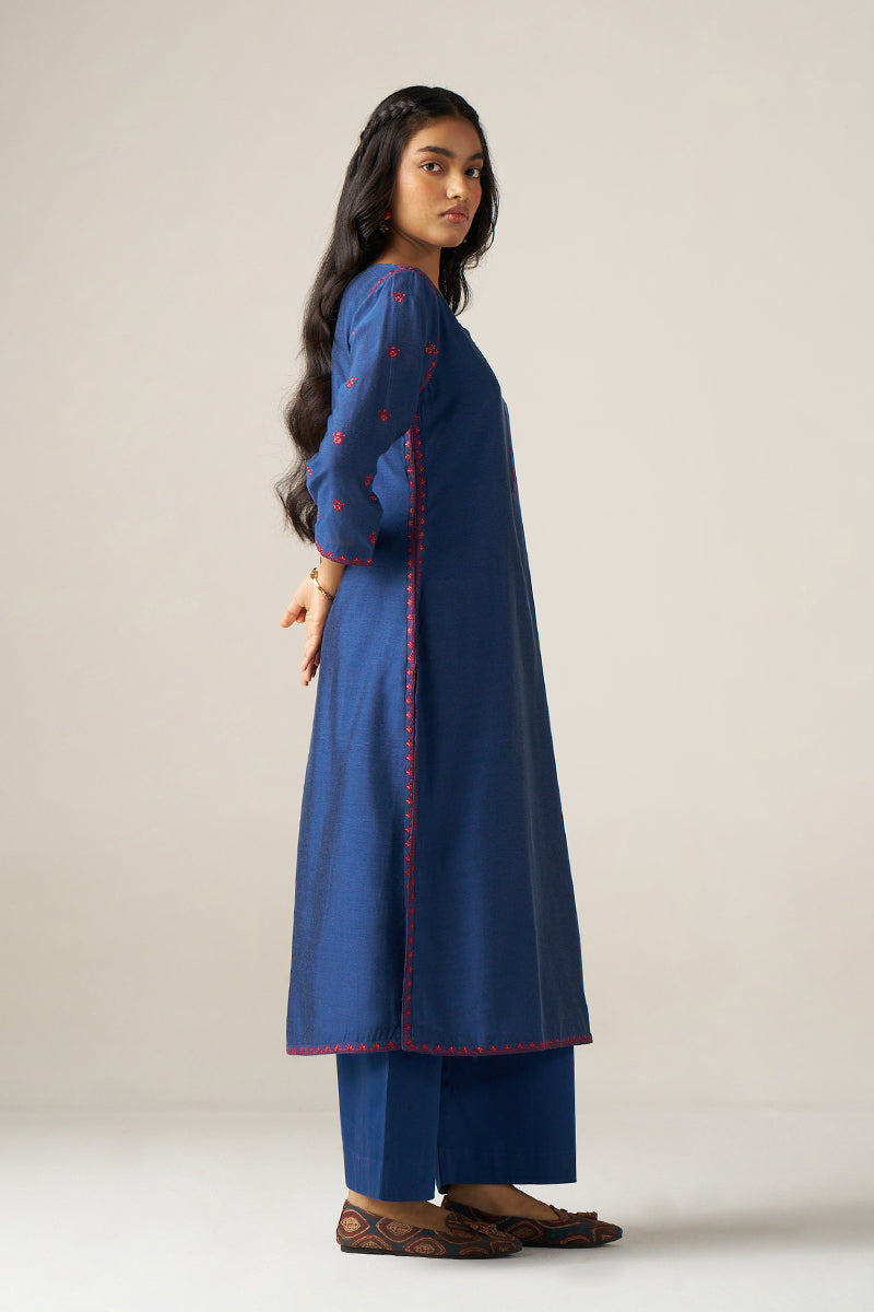 Women's Blue Silk Co-ord Set