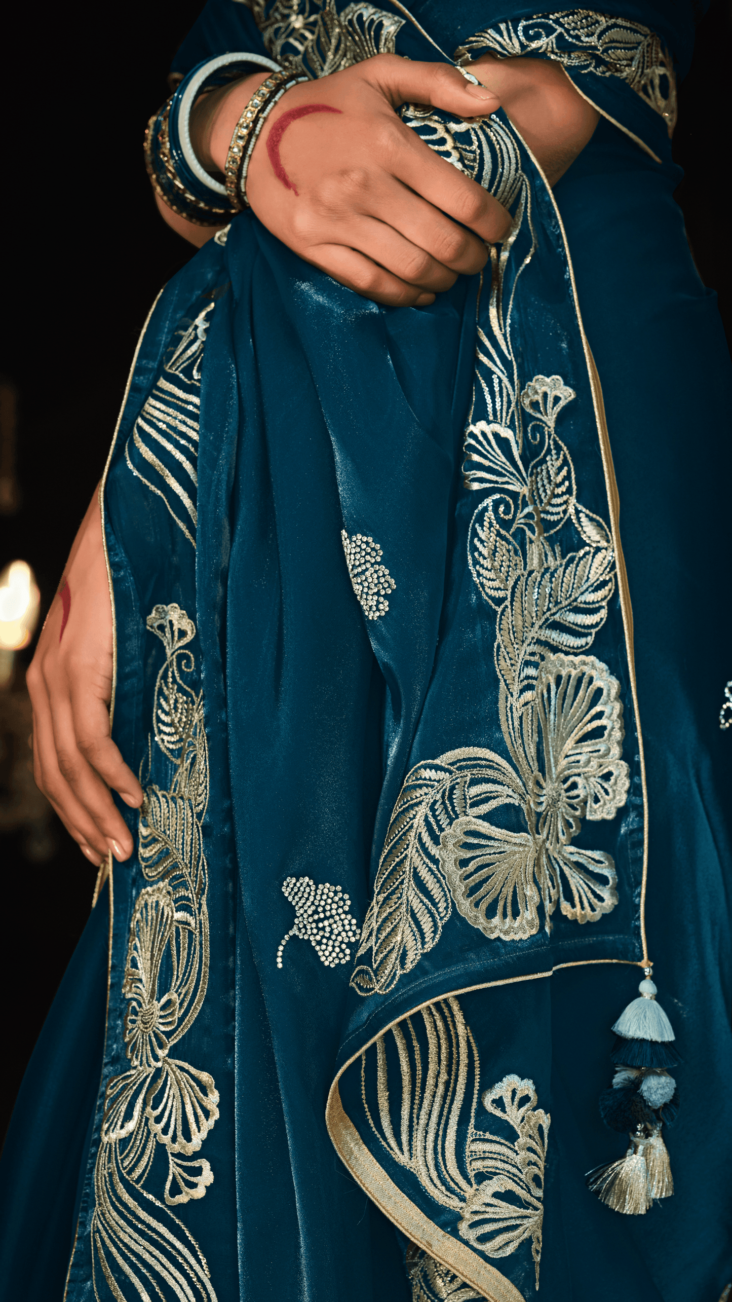 Dhiyona KM Women The Royal Spell- A Symphony In Blue And Silver