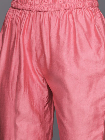 Dhiyona VA Women's Leheriya Striped Regular Kurta with Trousers & Dupatta