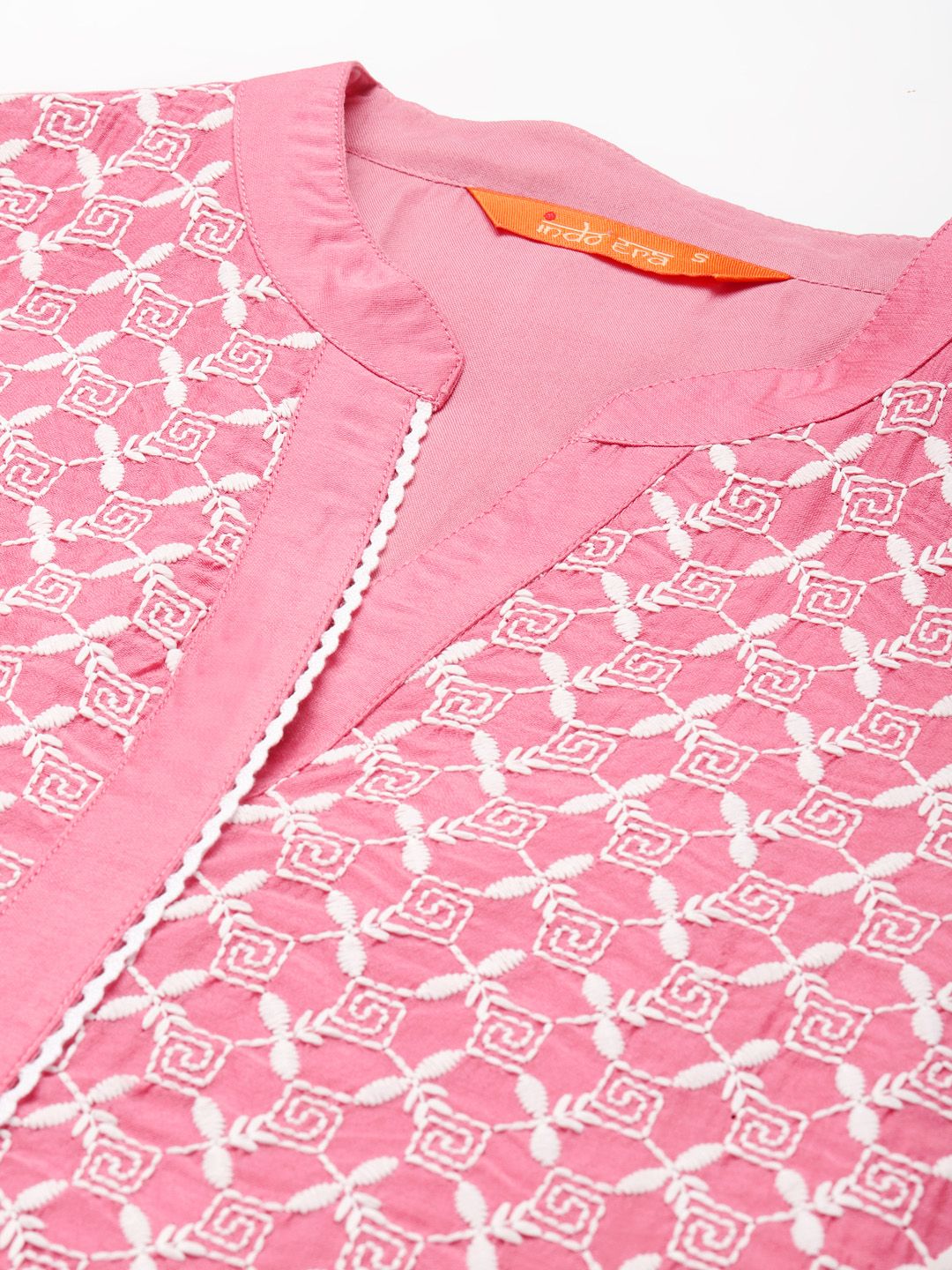 Women Pink Ethnic Motifs Embroidered Regular Kurta with Palazzos