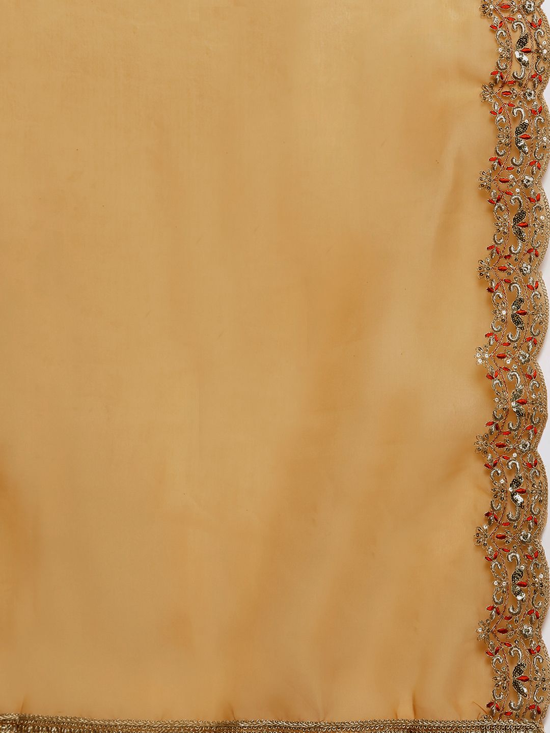 Dhiyona IE Floral Embroidered Sequinned Liva Kurta with Trousers & Dupatta