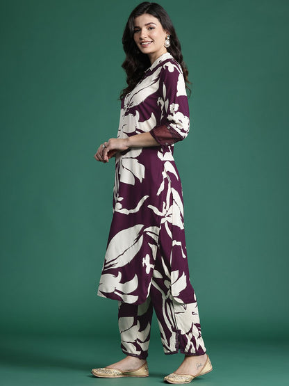 Dhiyona IE Floral Printed Kurta with Salwar with Sequinned Detail