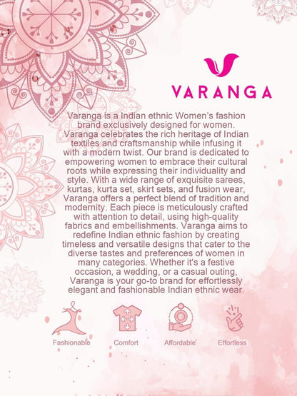 Dhiyona VA Women'sFloral Printed & Sequinned Pure Cotton Anarkali Kurta With Trouser & Dupatta