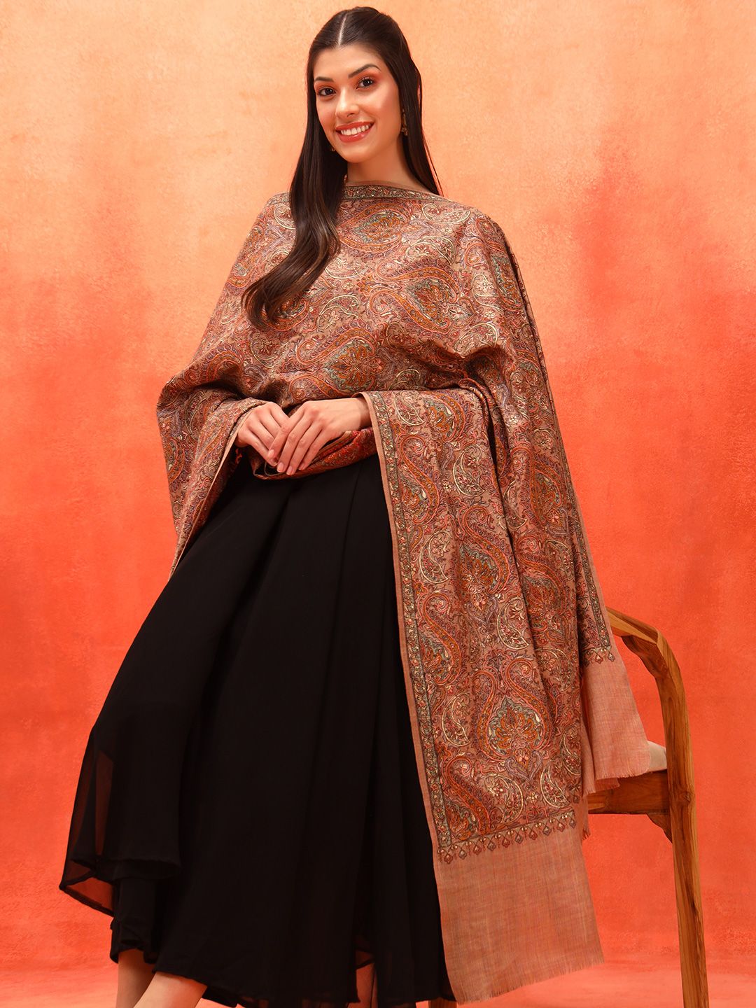 Dhiyona PA Paisley Embroidered Shawl