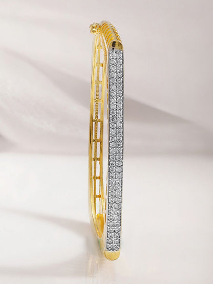 Dhiyona RJ Women's 22KT Gold-Plated Cubic Zirconia Studded Bangle-Style Bracelet