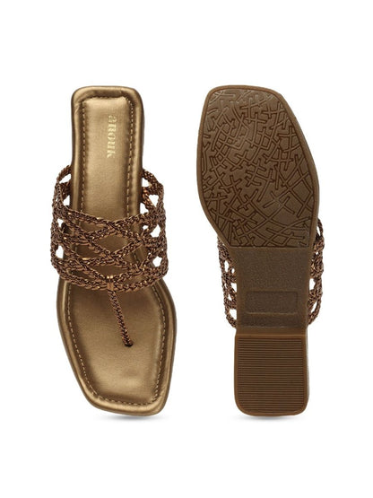 Dhiyona AK Textured Open Toe Flats