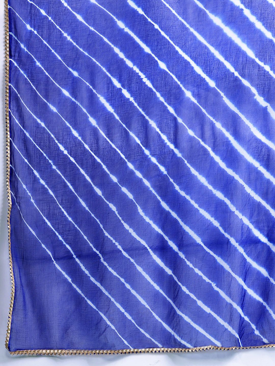 Women Leheriya Printed Regular Kurta With Trousers & Dupatta