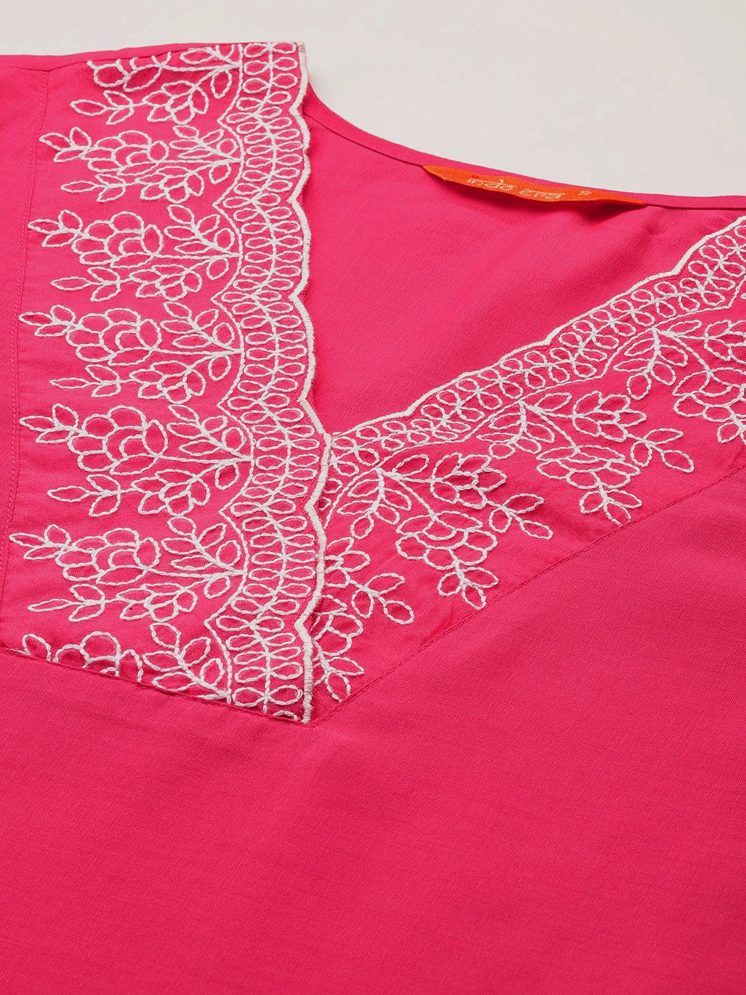 Dhiyona IE Floral Yoke Design Kantha Work Kurta With Trousers & Dupatta