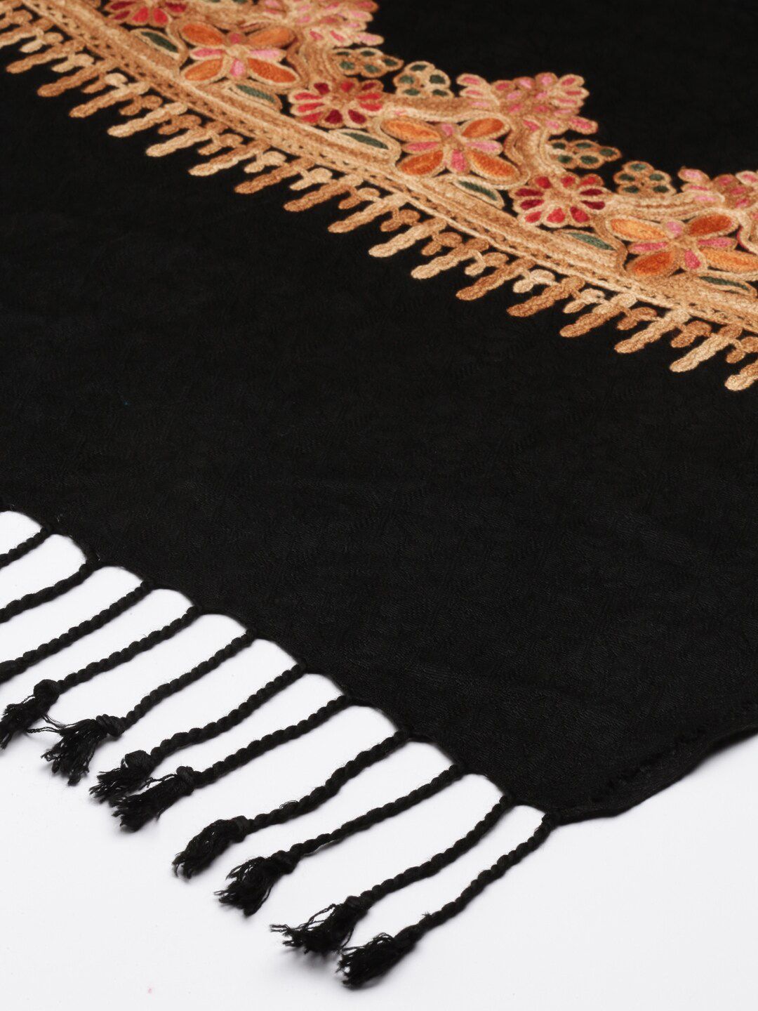 Dhiyona PA Women Black Aari Embroidered Shawl