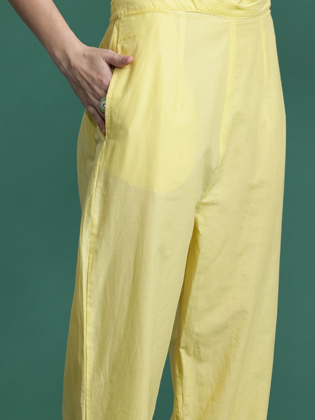 Floral Embroidered Kurta with Trousers & Dupatta