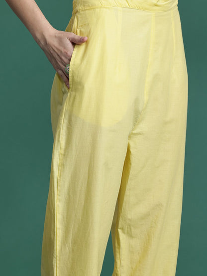 Floral Embroidered Kurta with Trousers & Dupatta