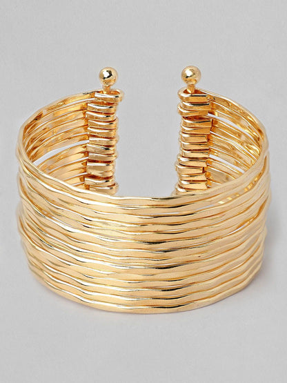 Dhiyona RJ Women's Gold-Plated Handcrafted Cuff Bracelet