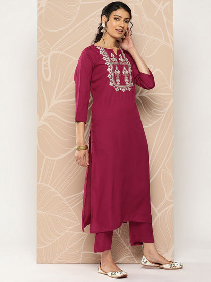 Dhiyona VA Women'sEmbroidered Kurta With Trousers & Dupatta