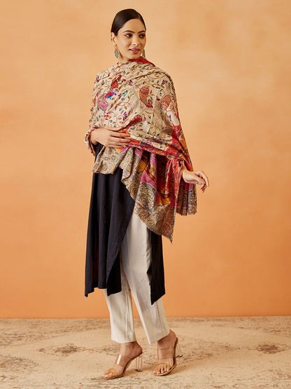 Dhiyona PA Women Floral Embroidered Shawl