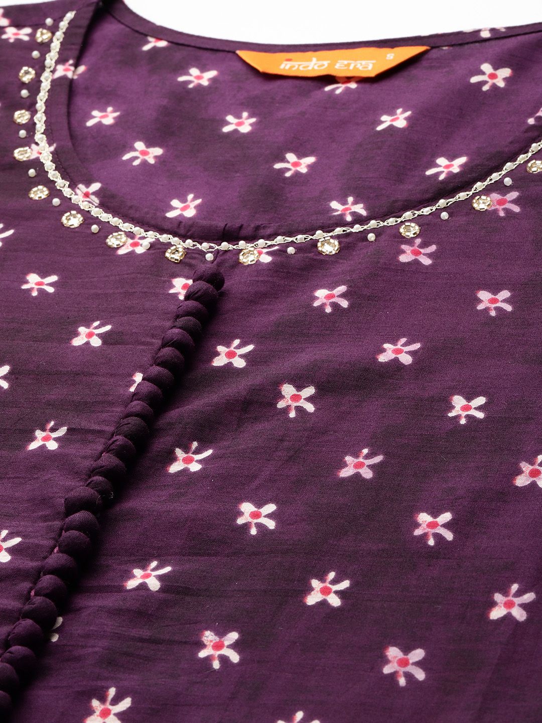 Floral Printed Pure Cotton Kurta with Trousers & Dupatta