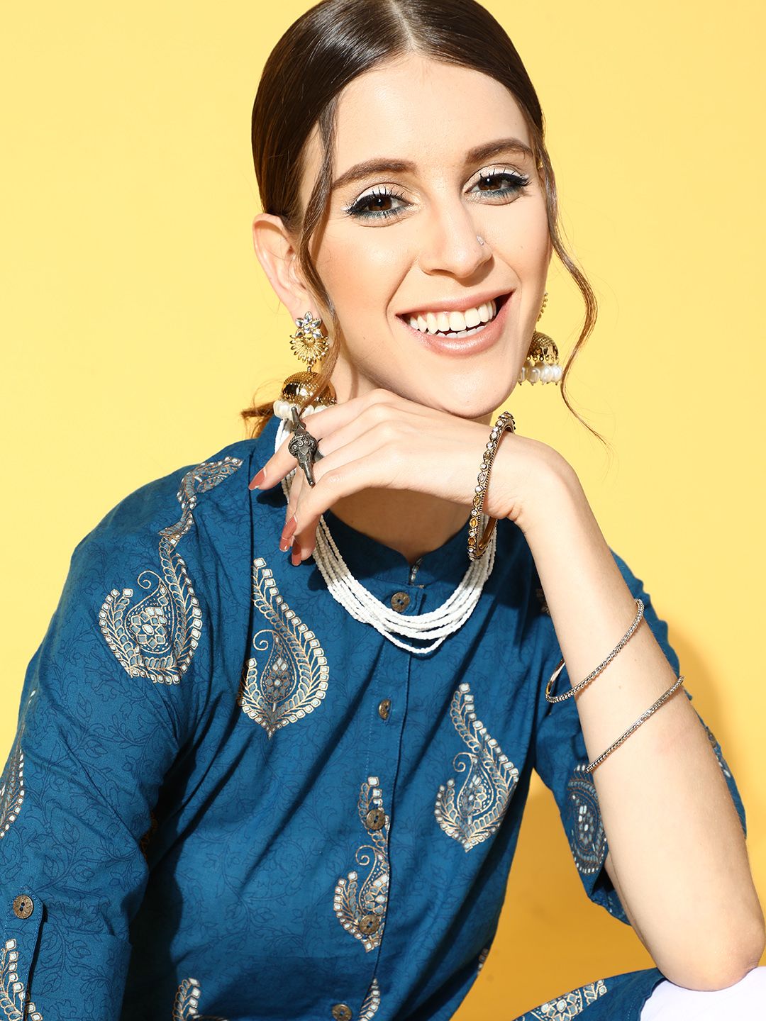 Dhiyona IE Printed Cotton Blend Kurta Set