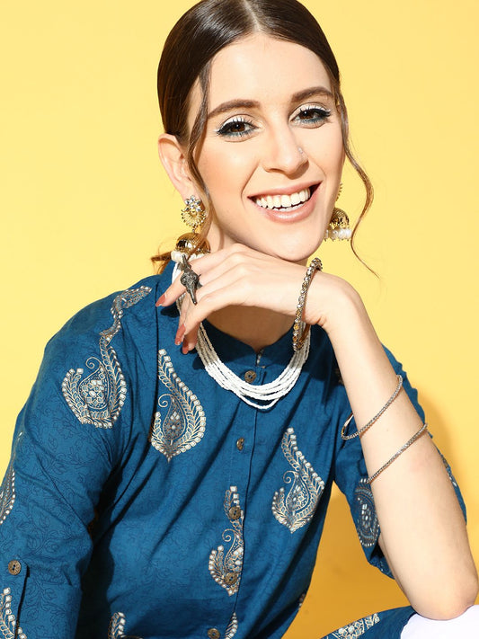Dhiyona IE Printed Cotton Blend Kurta Set