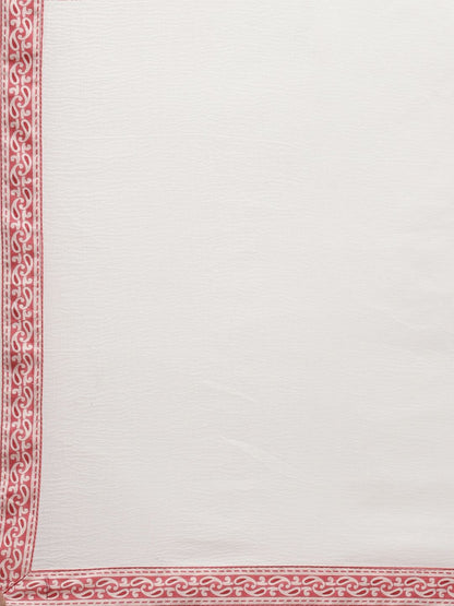 Women Red & White Ethnic Motifs Printed Kurta with Palazzos & With Dupatta