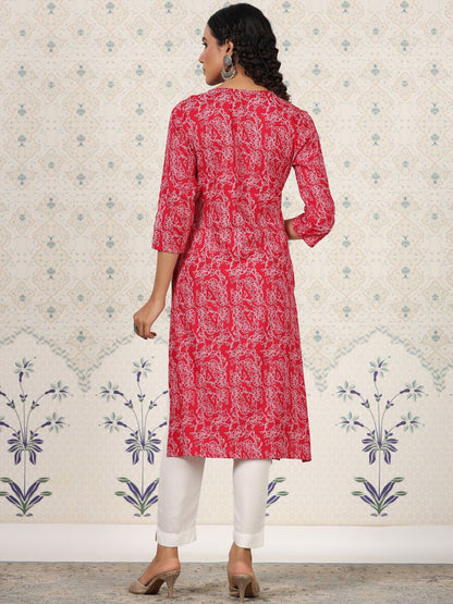Dhiyona OD  Printed Round Neck Straight Kurta