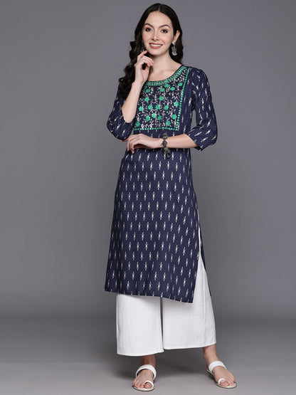 Dhiyona IE Ethnic Motifs Embroidered Mirror Work Kurta