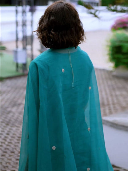 Ethnic Motifs Yoke Design Straight Kurta with Trousers & Dupatta