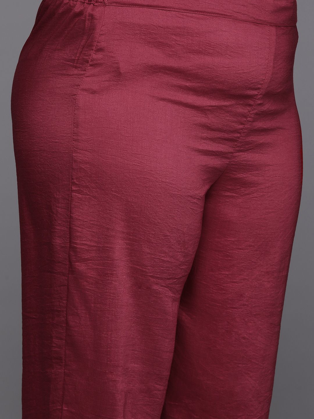 Plus Size Ethnic Motifs Embroidered Gotta Patti Kurta with Trousers & Dupatta