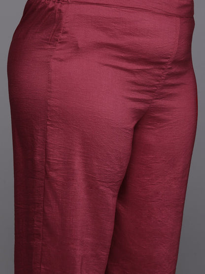 Plus Size Ethnic Motifs Embroidered Gotta Patti Kurta with Trousers & Dupatta