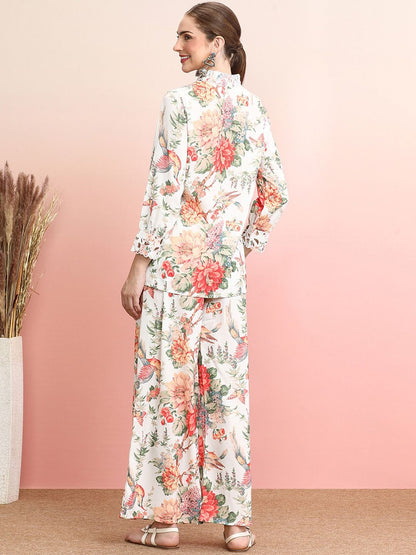 Dhiyona IE Printed Shirt With Palazzo Co-Ords