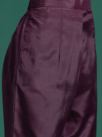 Floral Embroidered Sequinned Kurta With Trousers & Dupatta