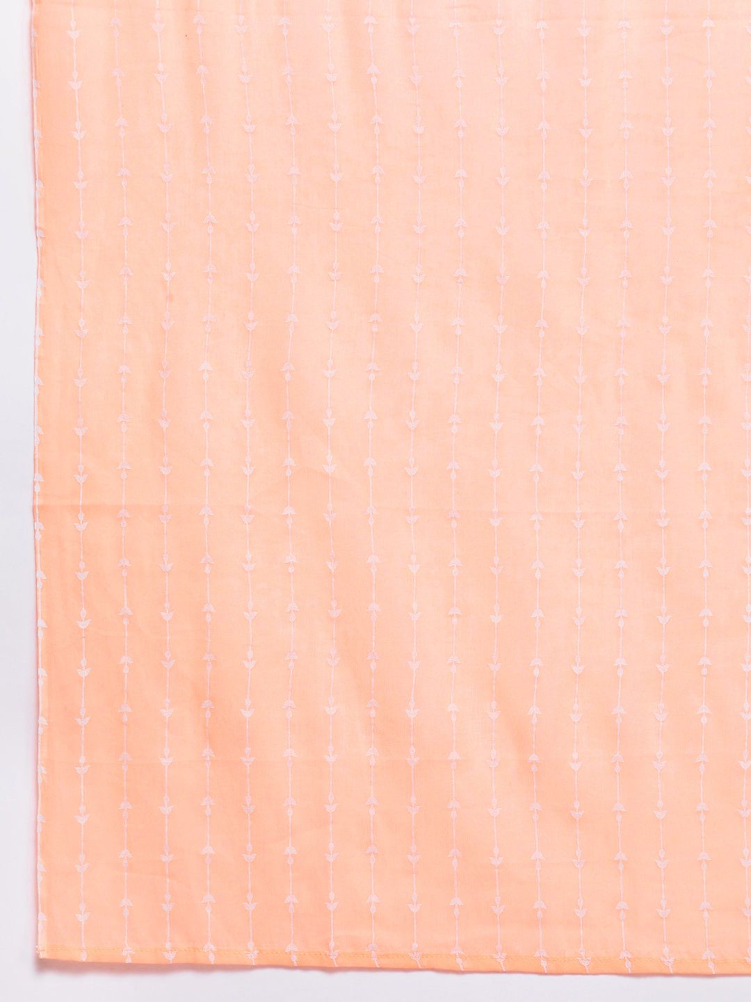 Women Peach-Coloured Embroidered Mirror Work Kurta with Trousers & Dupatta