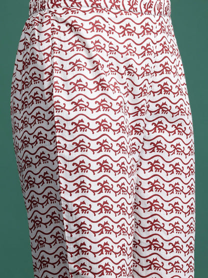 Dhiyona IE Floral Printed Pure Cotton Kurta With Trousers & Dupatta