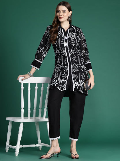 Dhiyona IE Floral Embroidered Pure Cotton Co-Ords