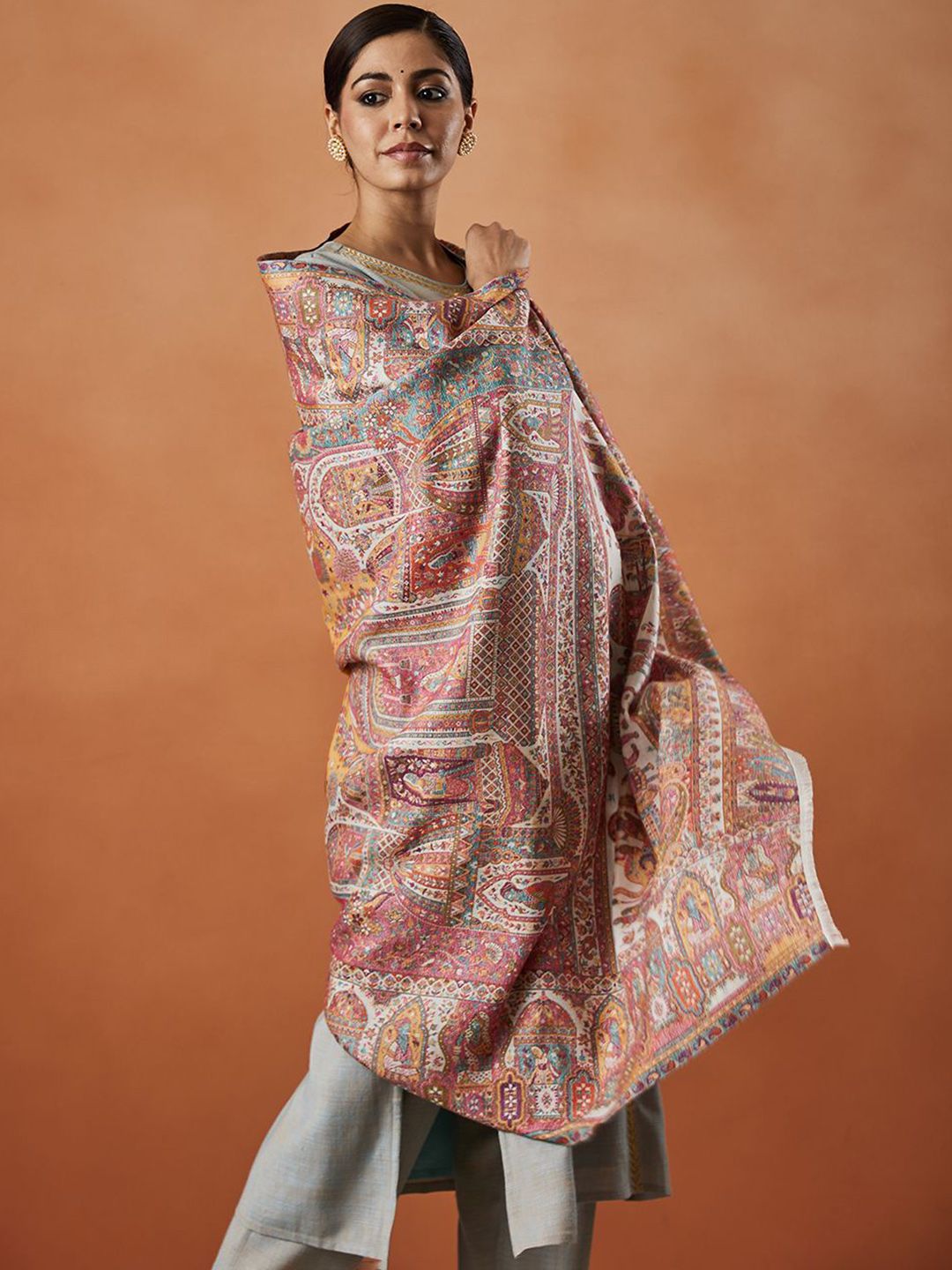 Dhiyona PA Ethnic Motifs Woven Design Shawl