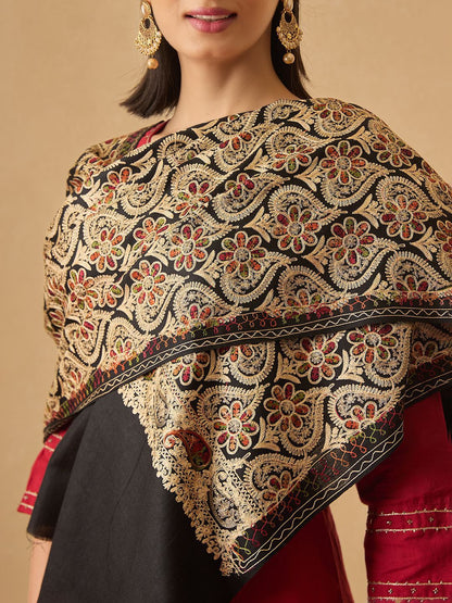 Dhiyona PA Floral Embroidered Zari Kashish Shawl