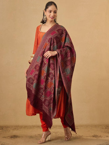 Dhiyona PA Ethnic Motifs Woven Design Shawl